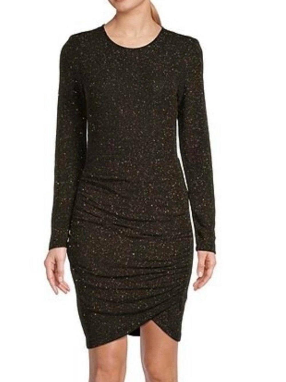 Gibson Latimer • Rainbow Glitter Long Sleeve Ruched Bodycon Dress Size XXL